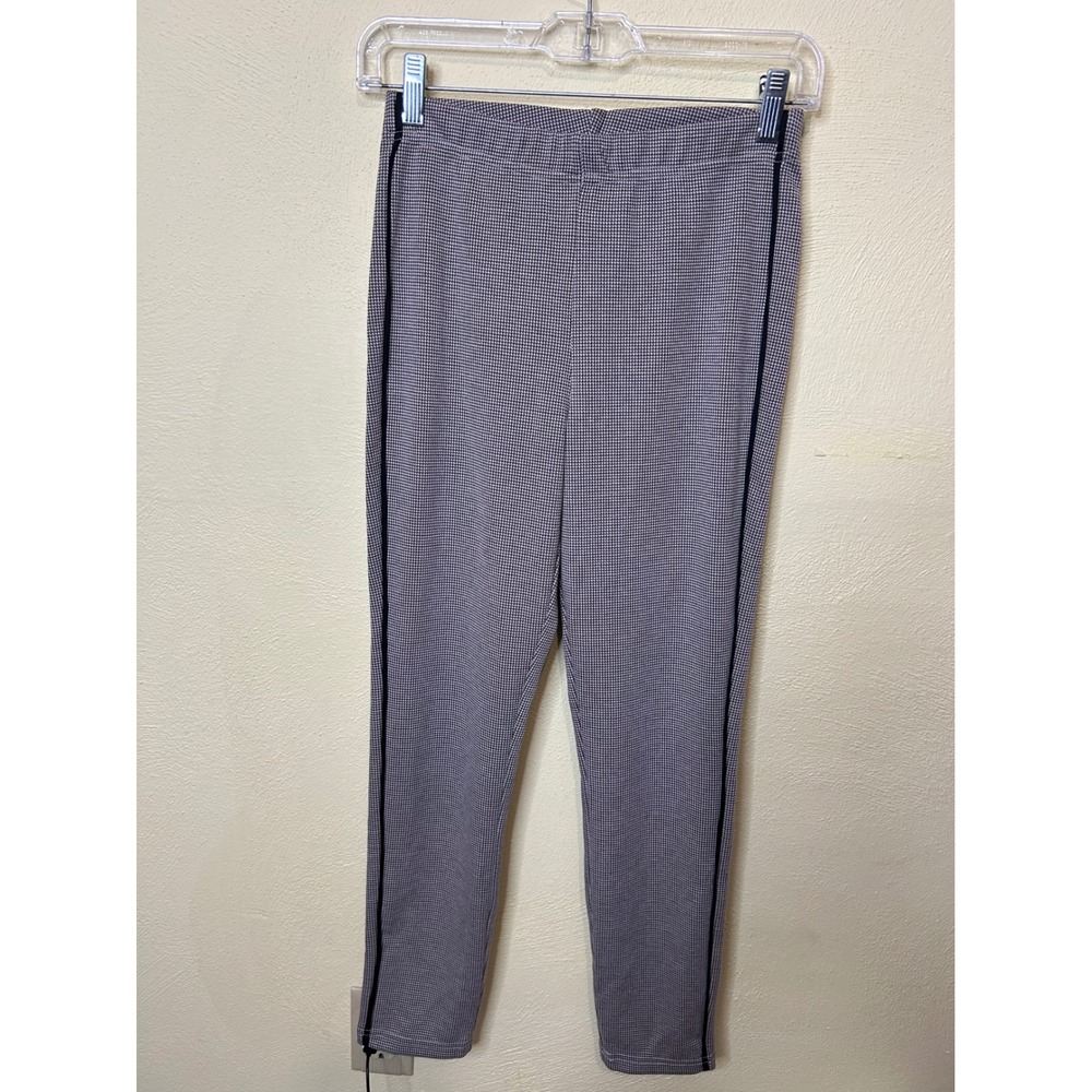 HUE Houndstooth Knit Skimmer Pants XS Black High Waist Ankle